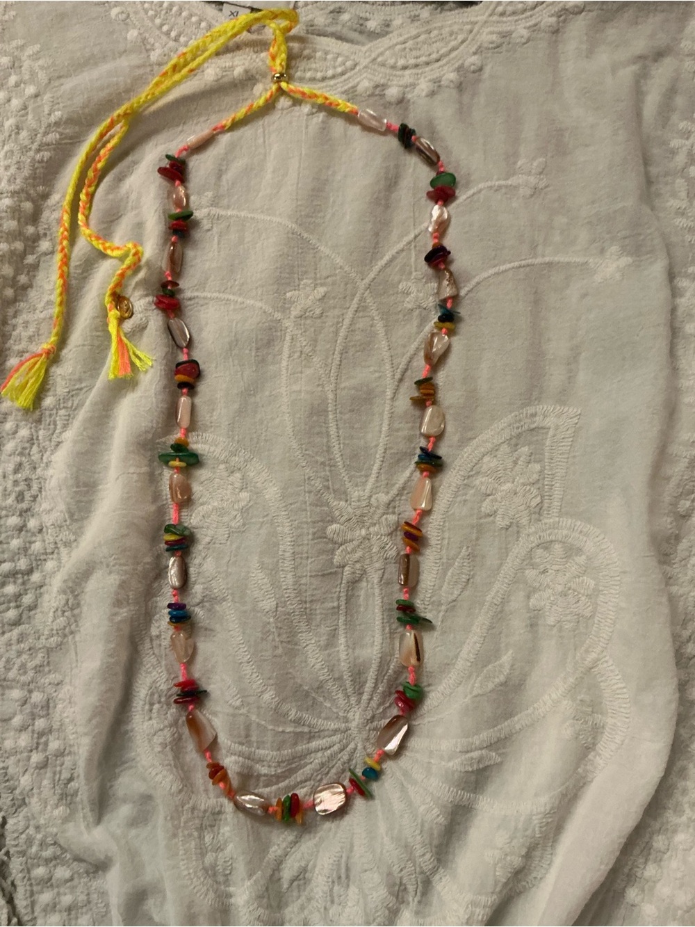 Handcrafted Multicolor Stone Necklace with Pink Stone Accents Ariana Ots